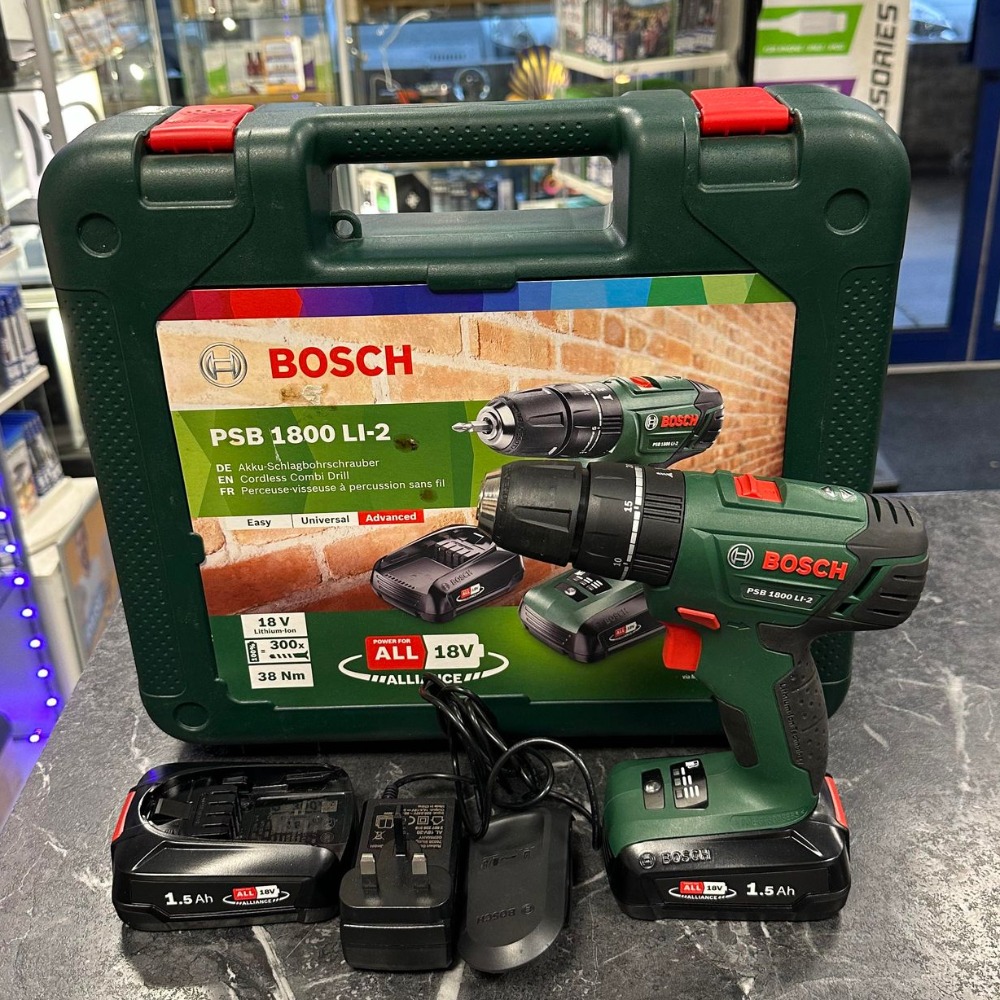 Pre-owned Bosch PSB1800 LI-2 18V Combi Drill - 2 x lithium Ion ...